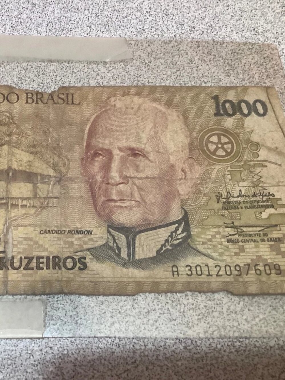 Brazilian 1000 Mil Cruzeiros Banknote Banco Central Do Brasil